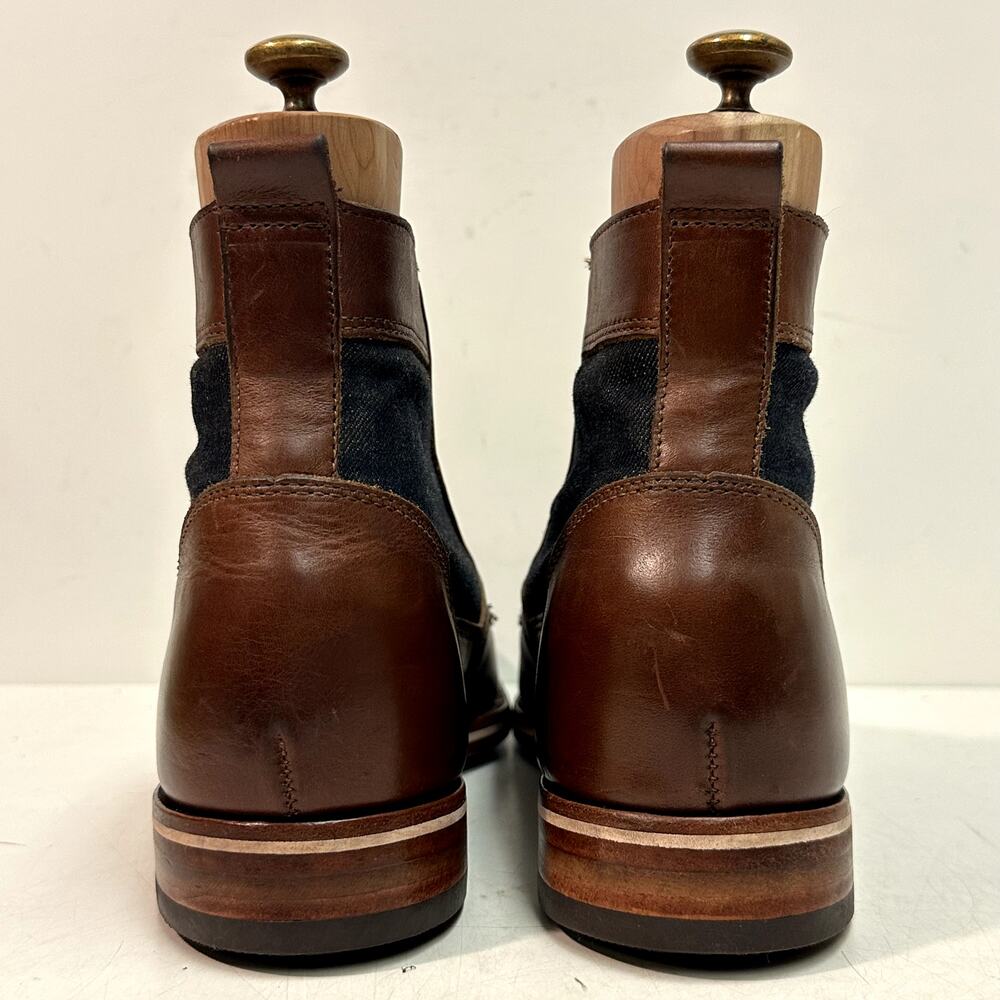 NEW HEELS Rancourt & Co. x Helm Sam Boot Ray-Ray Horween Cone Denim USA 10 D - Picture 5 of 12